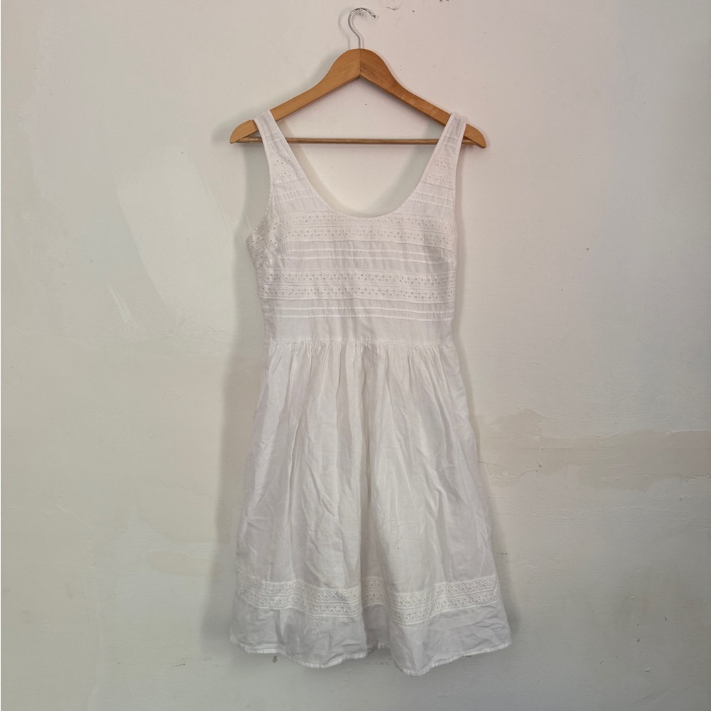 Old Navy White Pleated Sundress